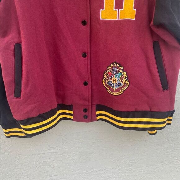 Harry Potter Hogwarts Varsity Jacket 2XL Unisex Multicolor Snap Closure - Picture 6 of 11